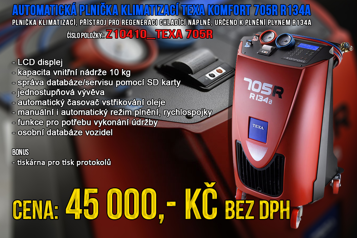 AUTOMATICKÁ PLNIČKA KLIMATIZACÍ TEXA KOMFORT 705R R134A