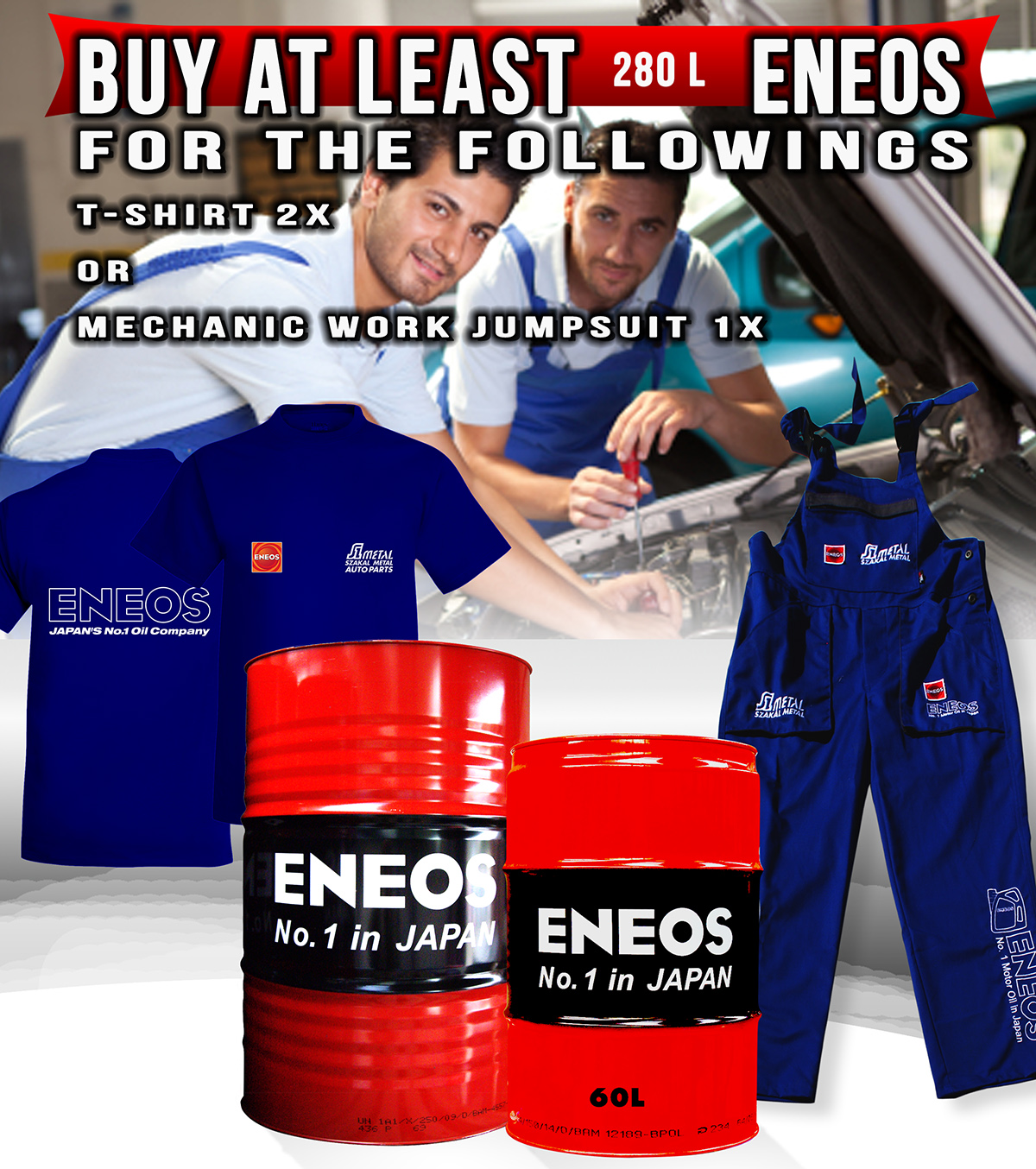 ENEOS Sales:  gift T-shirts or Jumpsuit