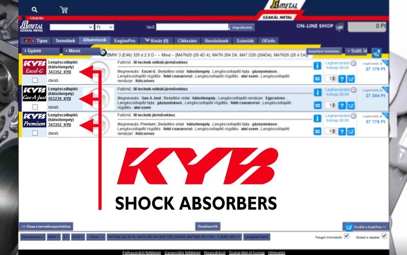 KYB bontás