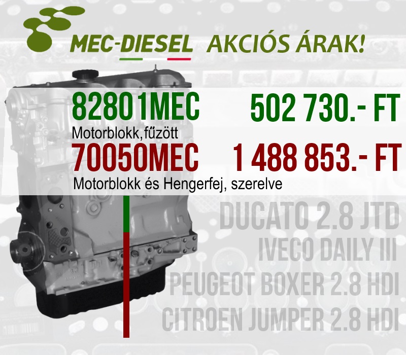 2.8 JTD HDi MEC-DIESEl fűzött és szerelt motorblokkok akciós áron