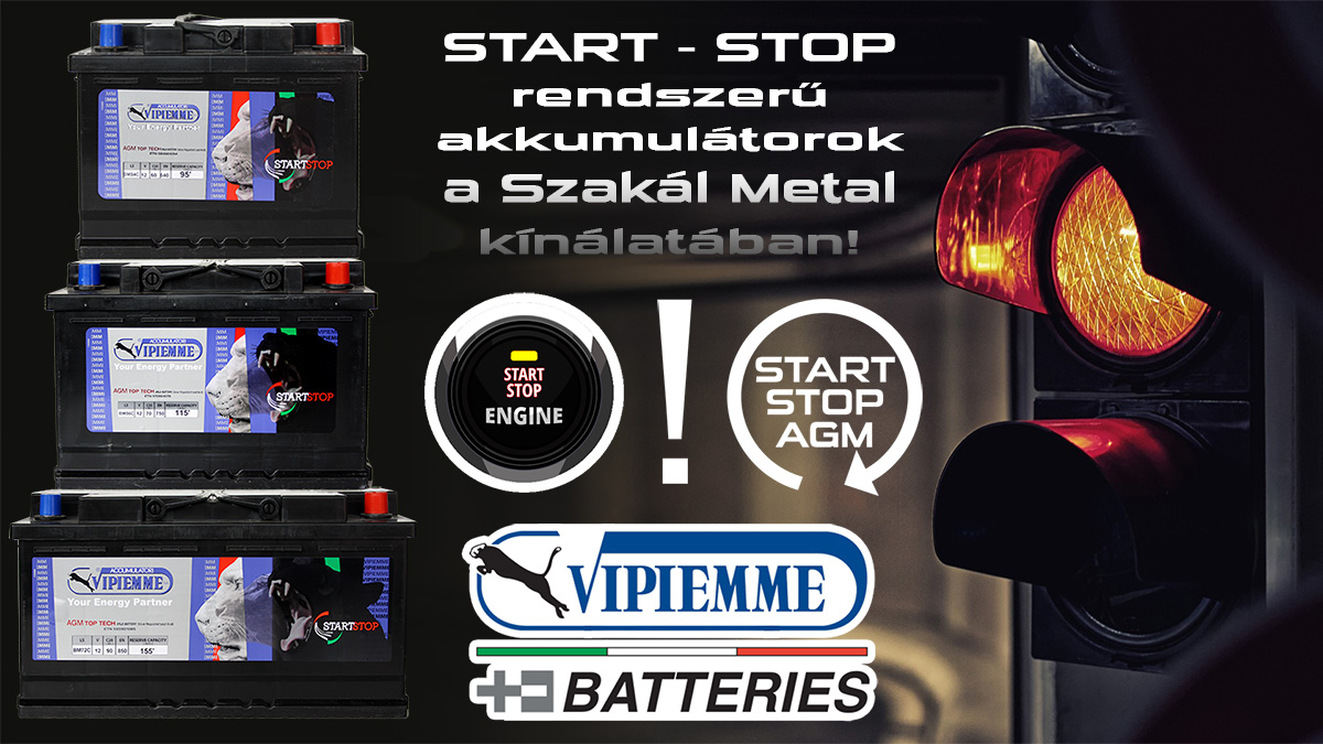 Vipiemme Start-Stop akkumulátorok a Szakál Metal kínálatában