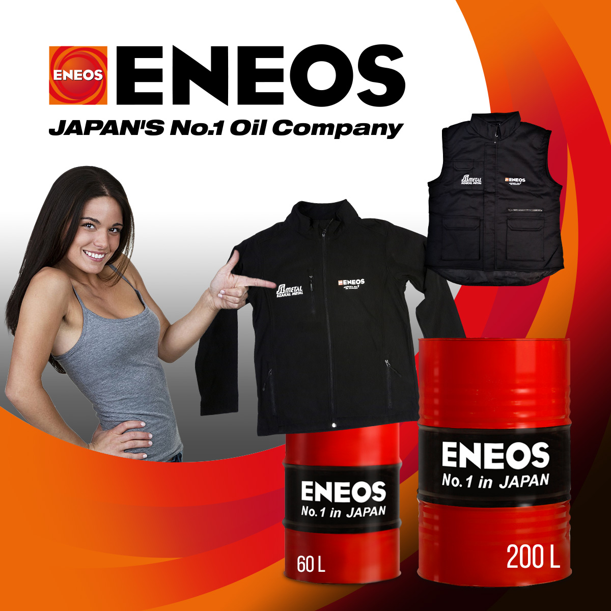 Bunda, nebo vesta při nákupu motorového oleje ENEOS