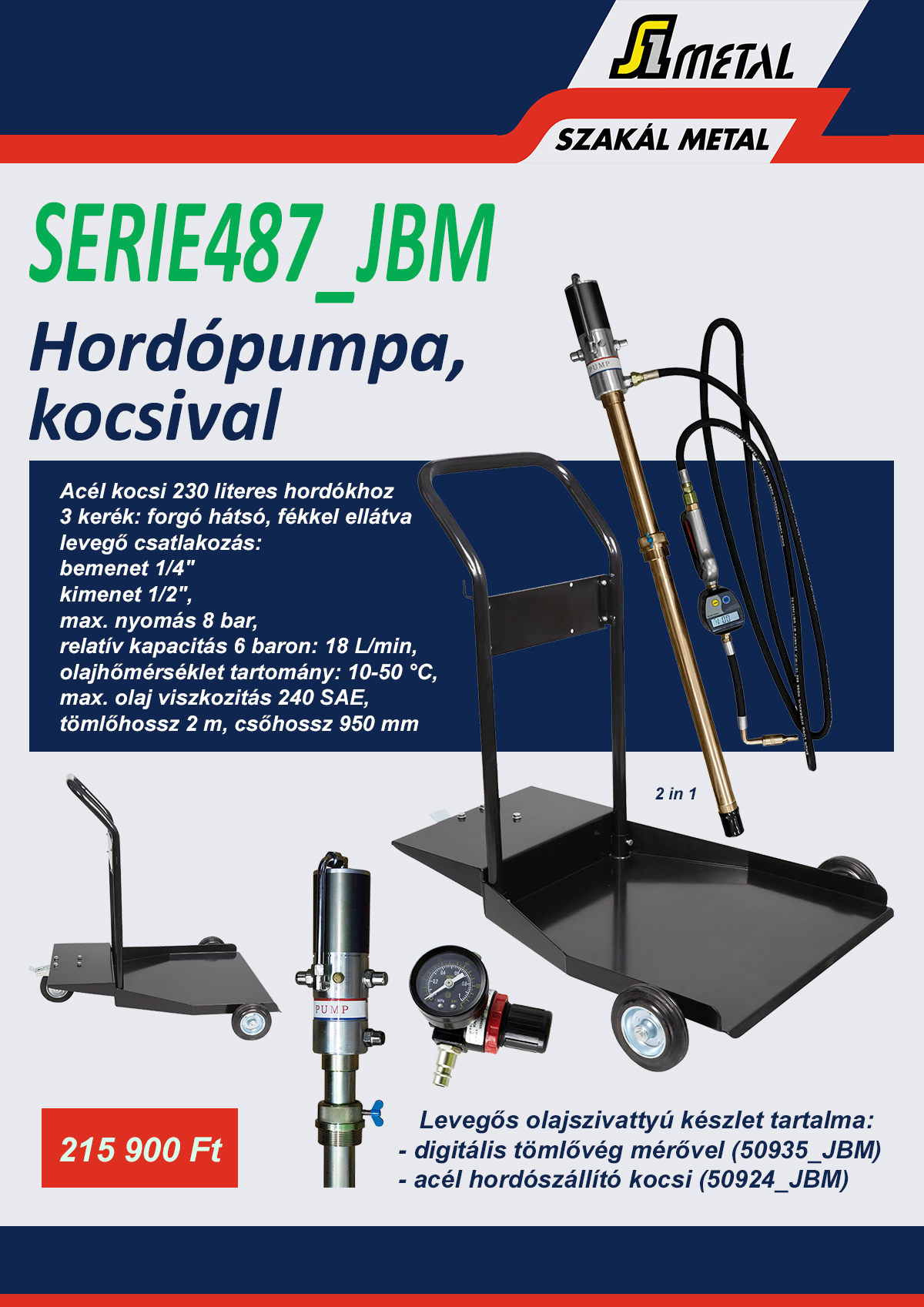 JBM hordópumpa kocsival