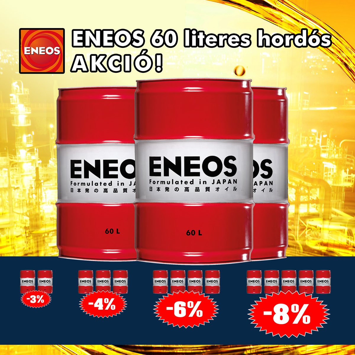 ENEOS 60l hordós akció