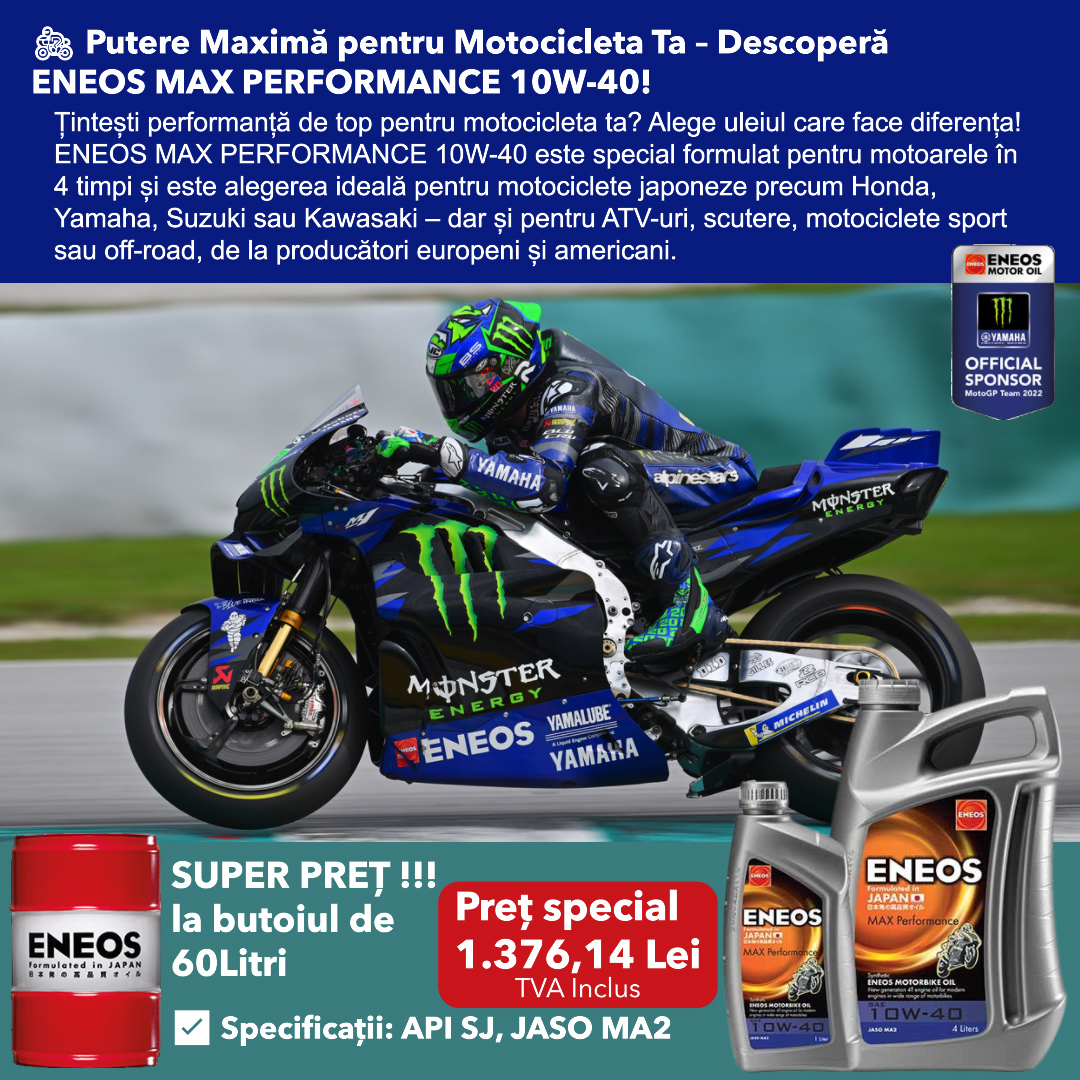 Descoperă ENEOS MAX PERFORMANCE 10W-40