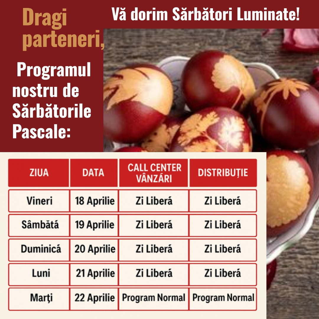 Programul Szakal Metal de Sarbatorile Pascale