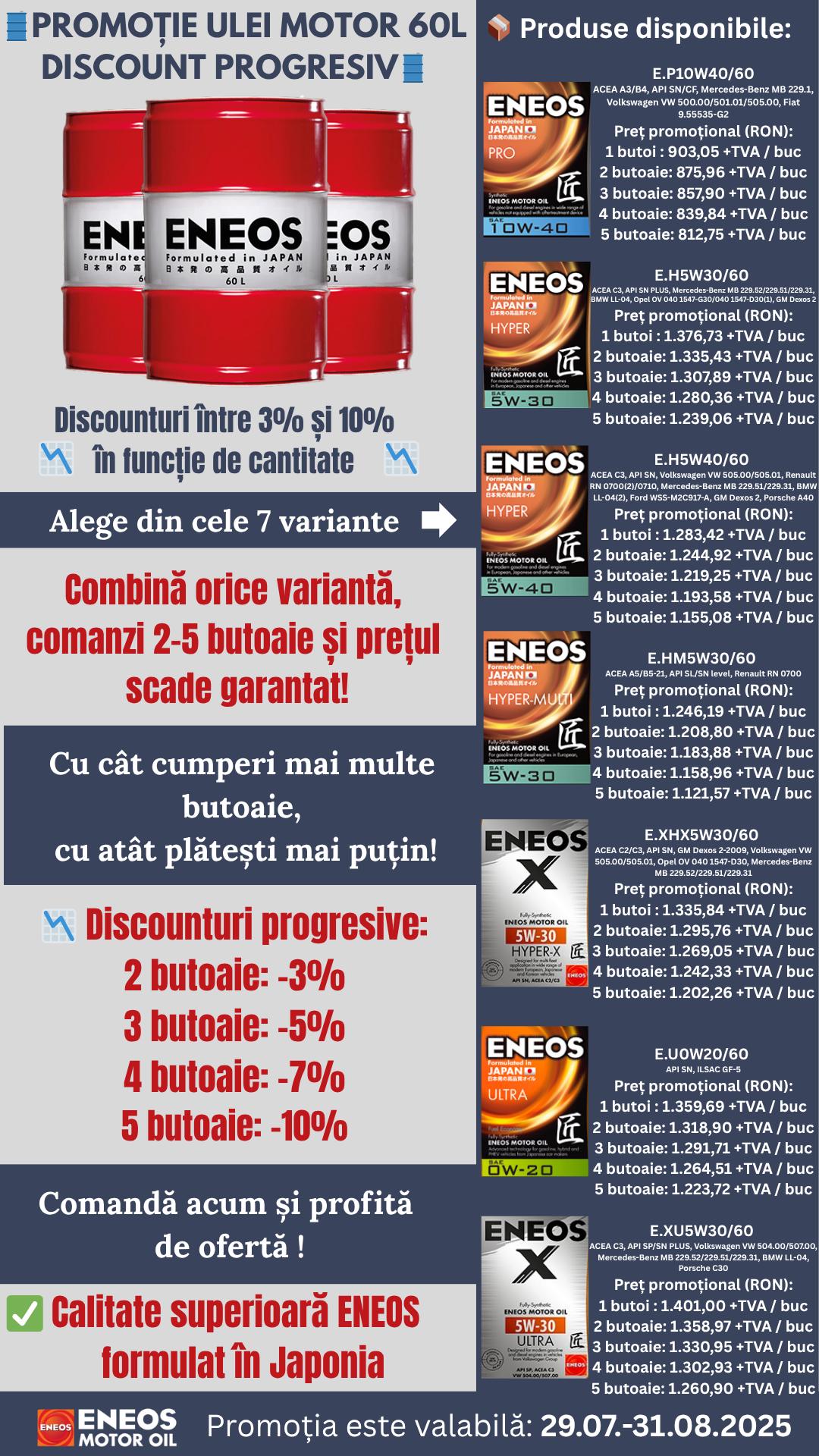 Promoție Ulei Motor 60l Discount Progresiv