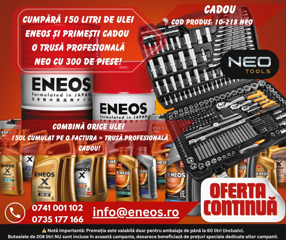 Oferta ENEOS: 150L ulei = trusă cadou
