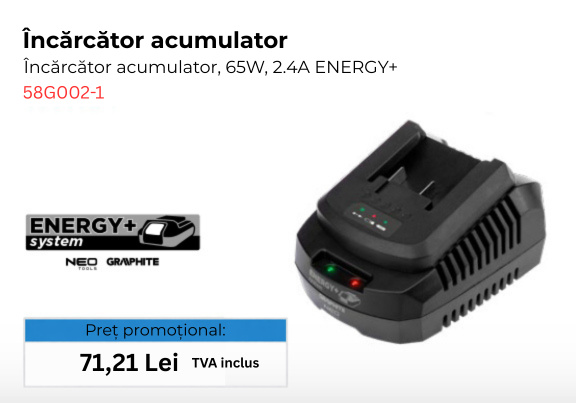 GRAPHITE Încărcător acumulator 58G002-1