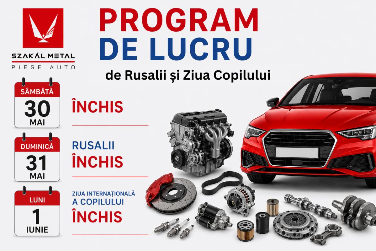 Program pentru perioada 30 Mai – 1 Iunie