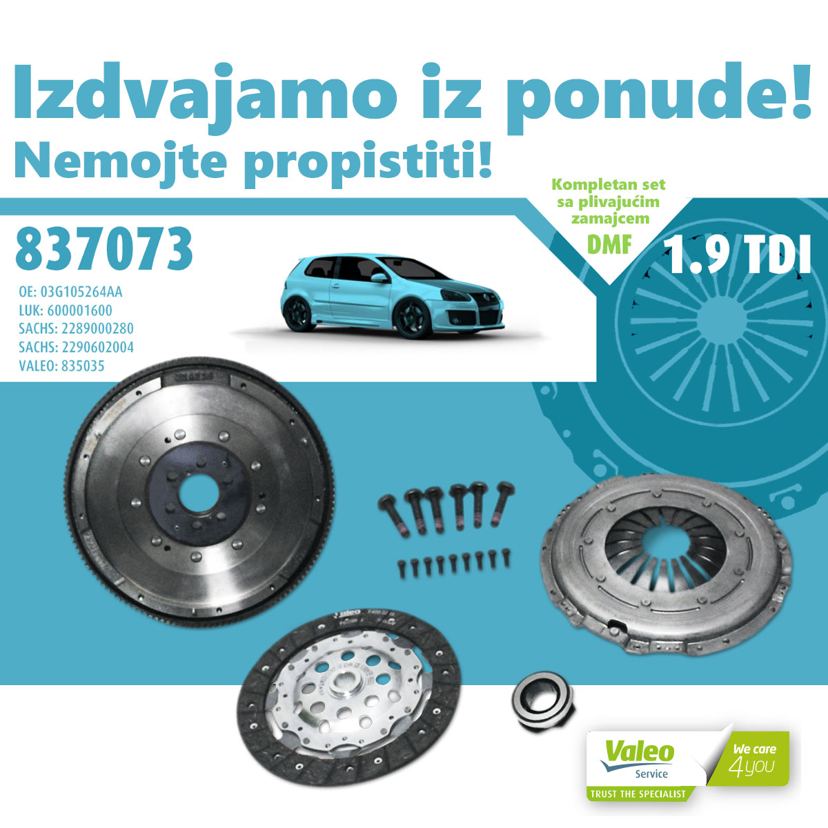 Valeo akcija za TDI set kvačila