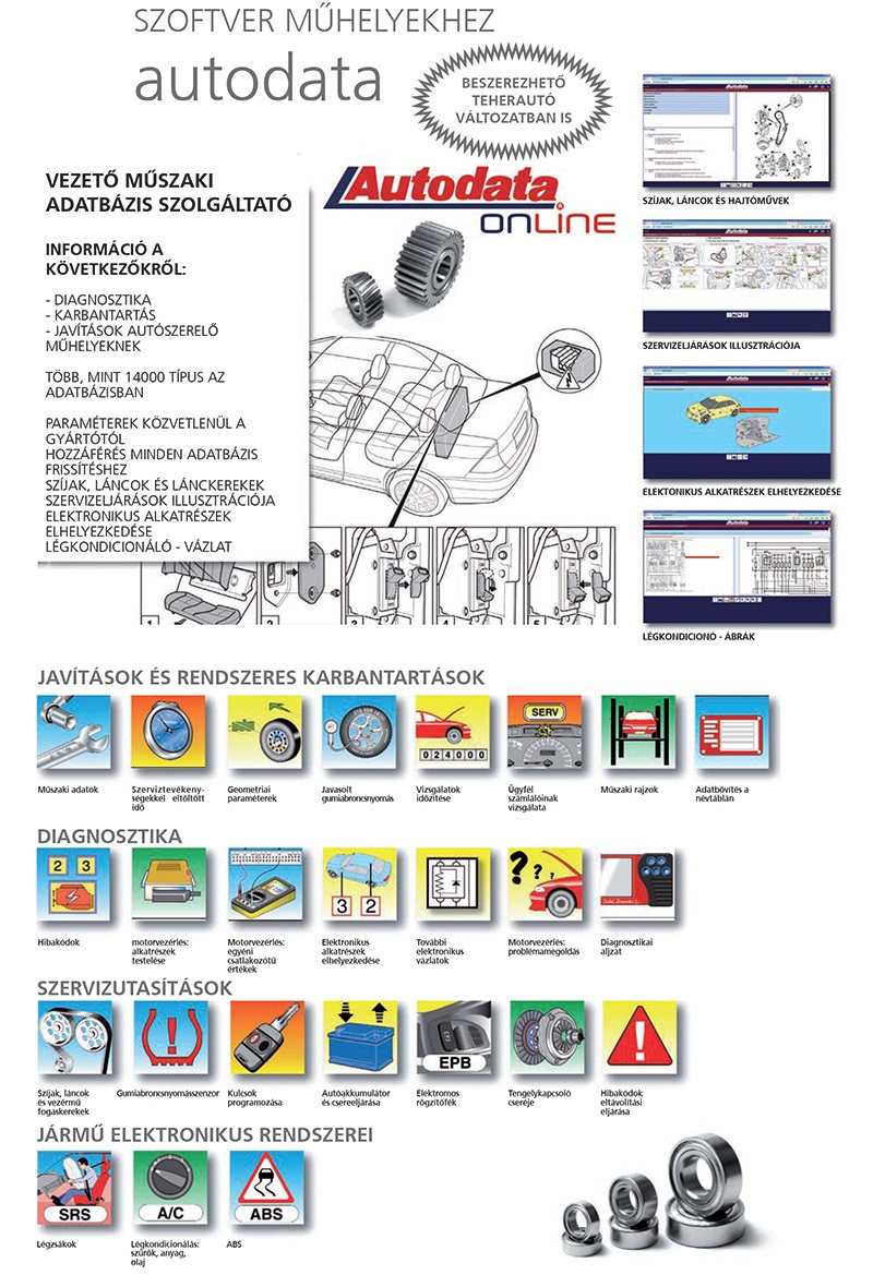 Autodata szereléstechnikai adatbázis